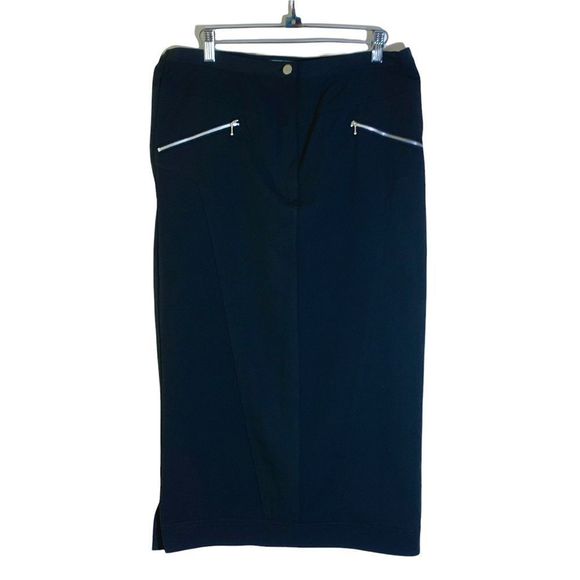 Alain Weiz Black Midi Pencil Skirt Size 12 - Picture 1 of 8